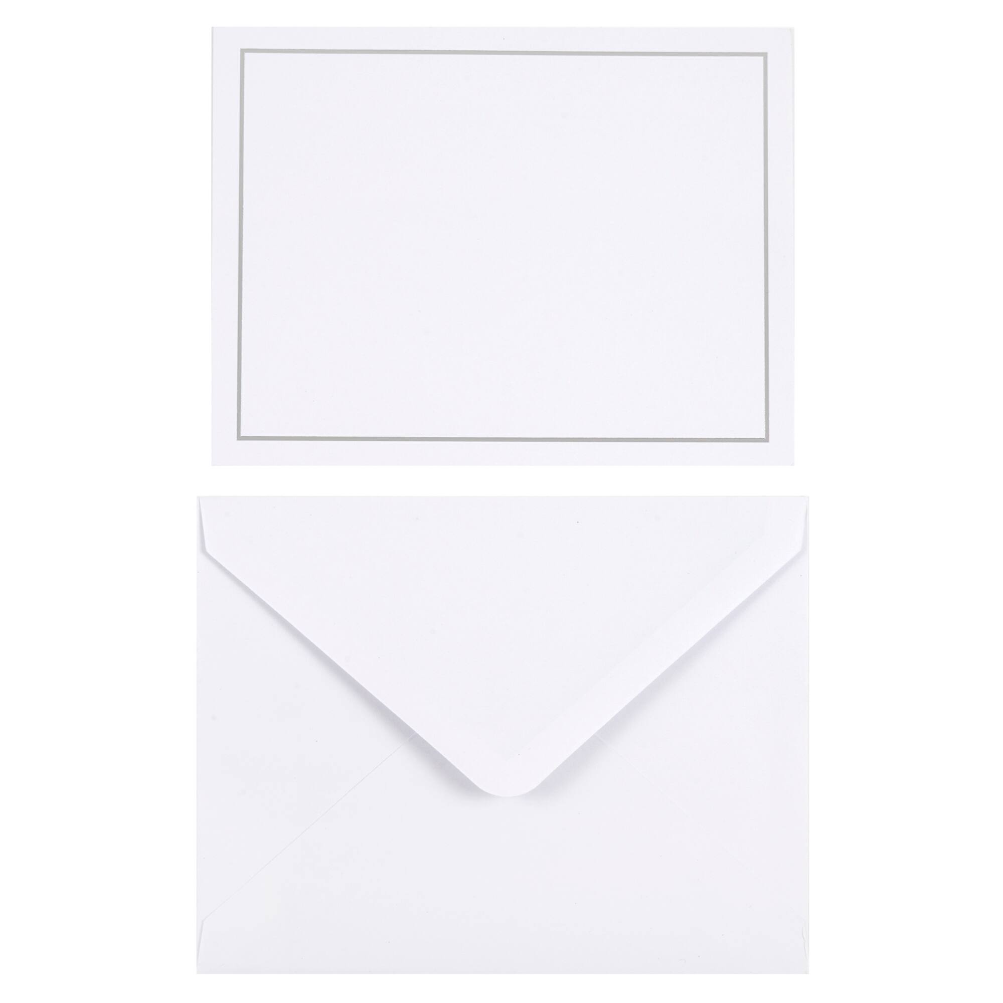 Silver Border Flat Cards & Envelopes by Recollections™, 4.25" x 5.5"